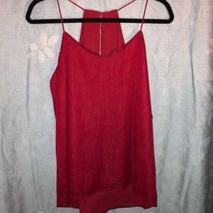 Express shimmering red tank top